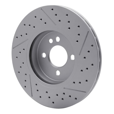 Dynamic Friction Co GEOSPEC Coated Rotor - Drilled and Slotted, Geospec Coated, Front 634-32006